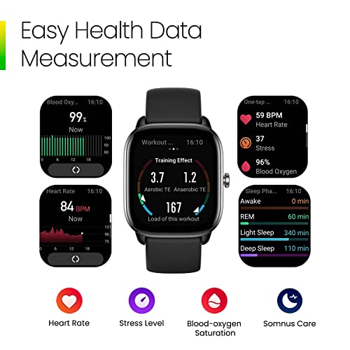 Black Smart Watch with GPS, Heart Rate Monitor, 15-Day Battery Life O56752