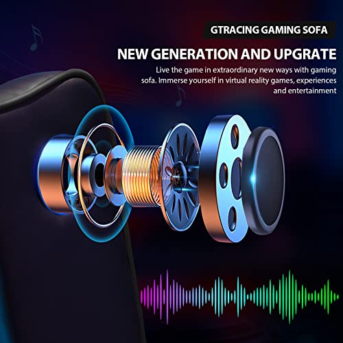 Black Gaming Recliner Chair with Bluetooth Speakers Racing Style Single Sofa Q3069