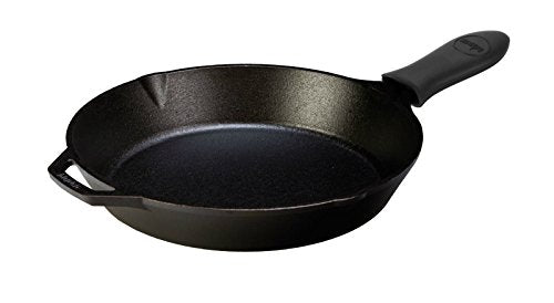 12 inch Seasoned Cast Iron Skillet with Silicone Hot Handle Holder A5841