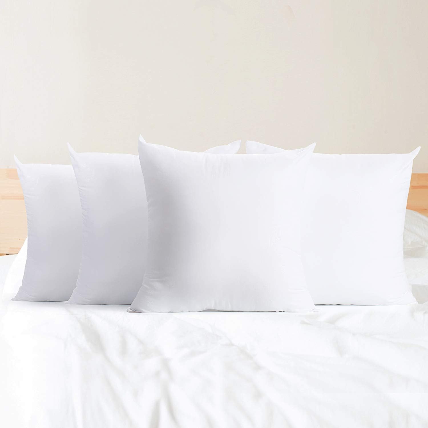 Pack of 4 Water Resistant Hypoallergenic Square Pillow Inserts V82477