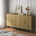 4 Doors Wood Sideboard Cabinet with Adjustable Shelves O16856