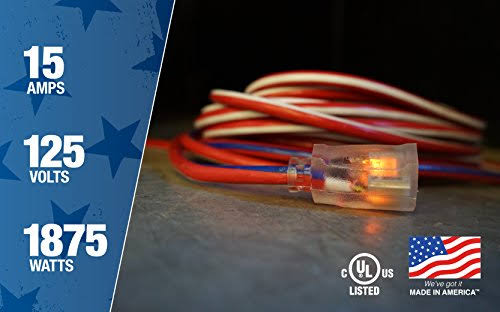 50-Foot 12/3 Extension Cord with Lighted End Z4761