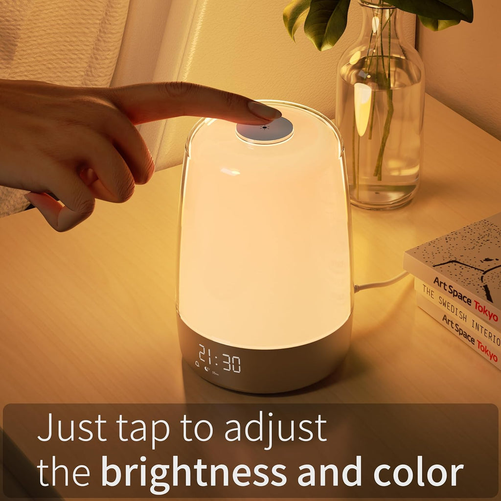 Dimmable Touch Sunrise Alarm Clock with 6 RGB Colors 5 Nature Sounds O8732
