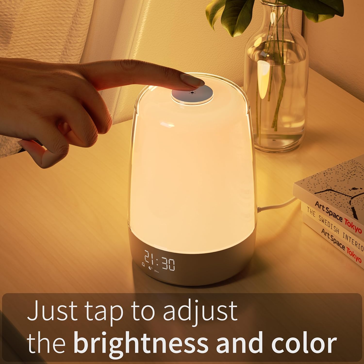 Dimmable Touch Sunrise Alarm Clock with 6 RGB Colors 5 Nature Sounds O8732