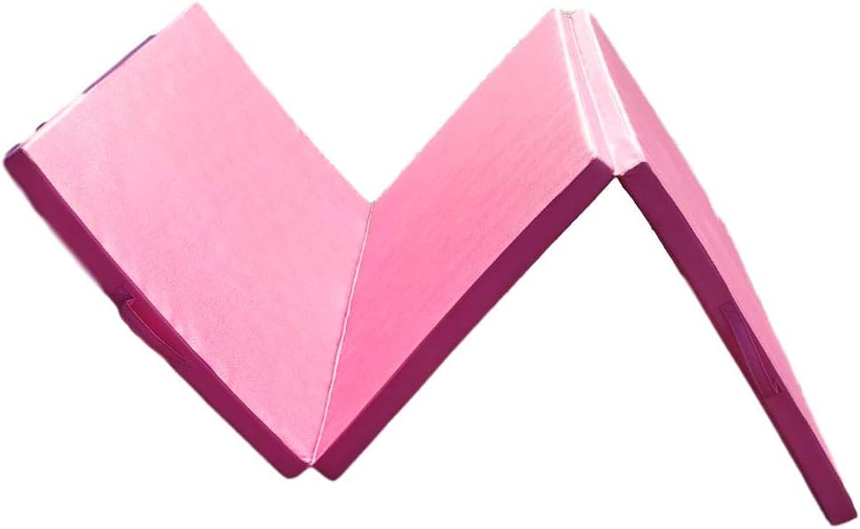 Extra Thick High Density Anti-Tear Gymnastics Gym Folding Exercise Mats (Pink) K381293