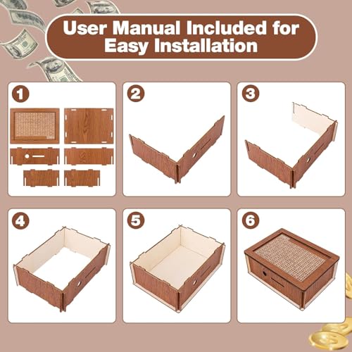 Wooden Savings Box with Money Target and Numbers U801