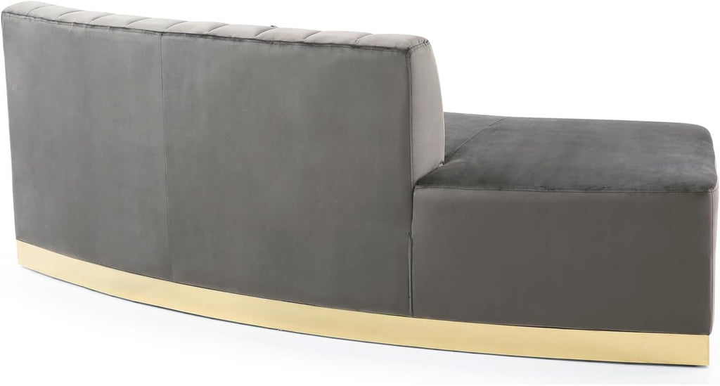 Dark Gray Armless Velvet Curved Sofa Y2212