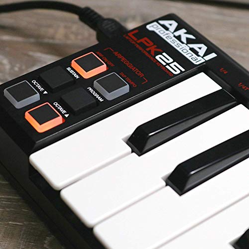 USB MIDI Keyboard Controller with 25 Velocity-Sensitive Keys U20558