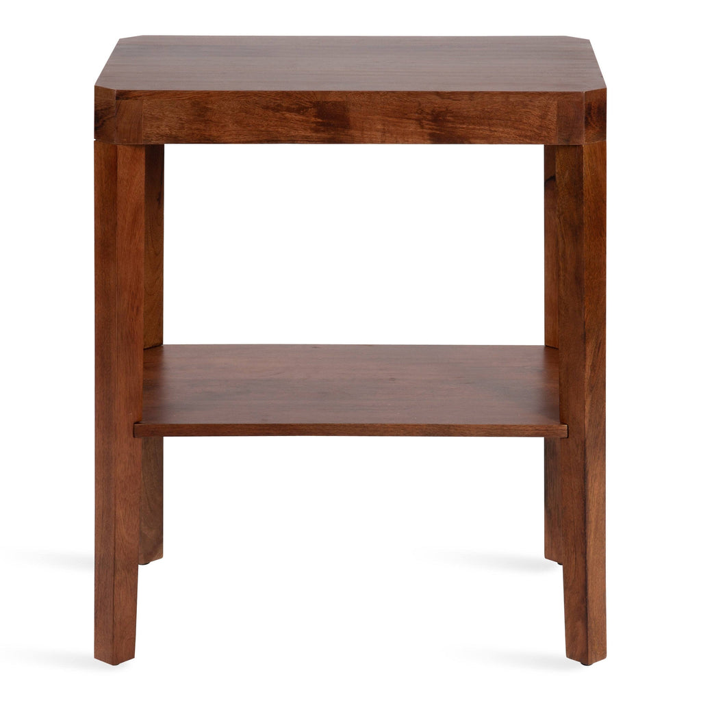 Walnut Brown Wood Side Table Y3875