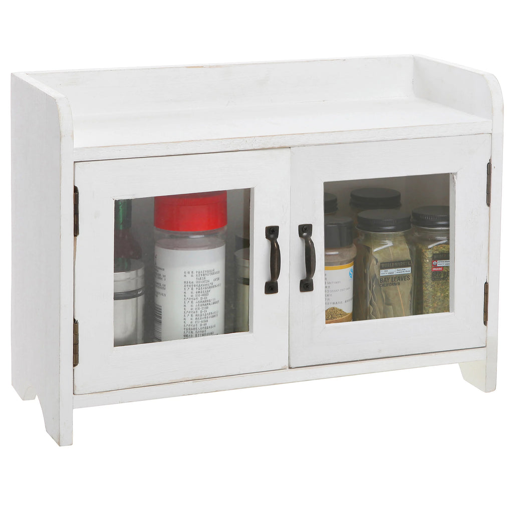 Antique White Wood Cabinet Organizer F8003