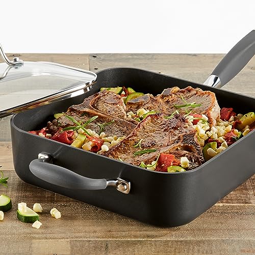 4 Quart Hard Anodized Nonstick Square Fry Pan with Helper Handle K7156