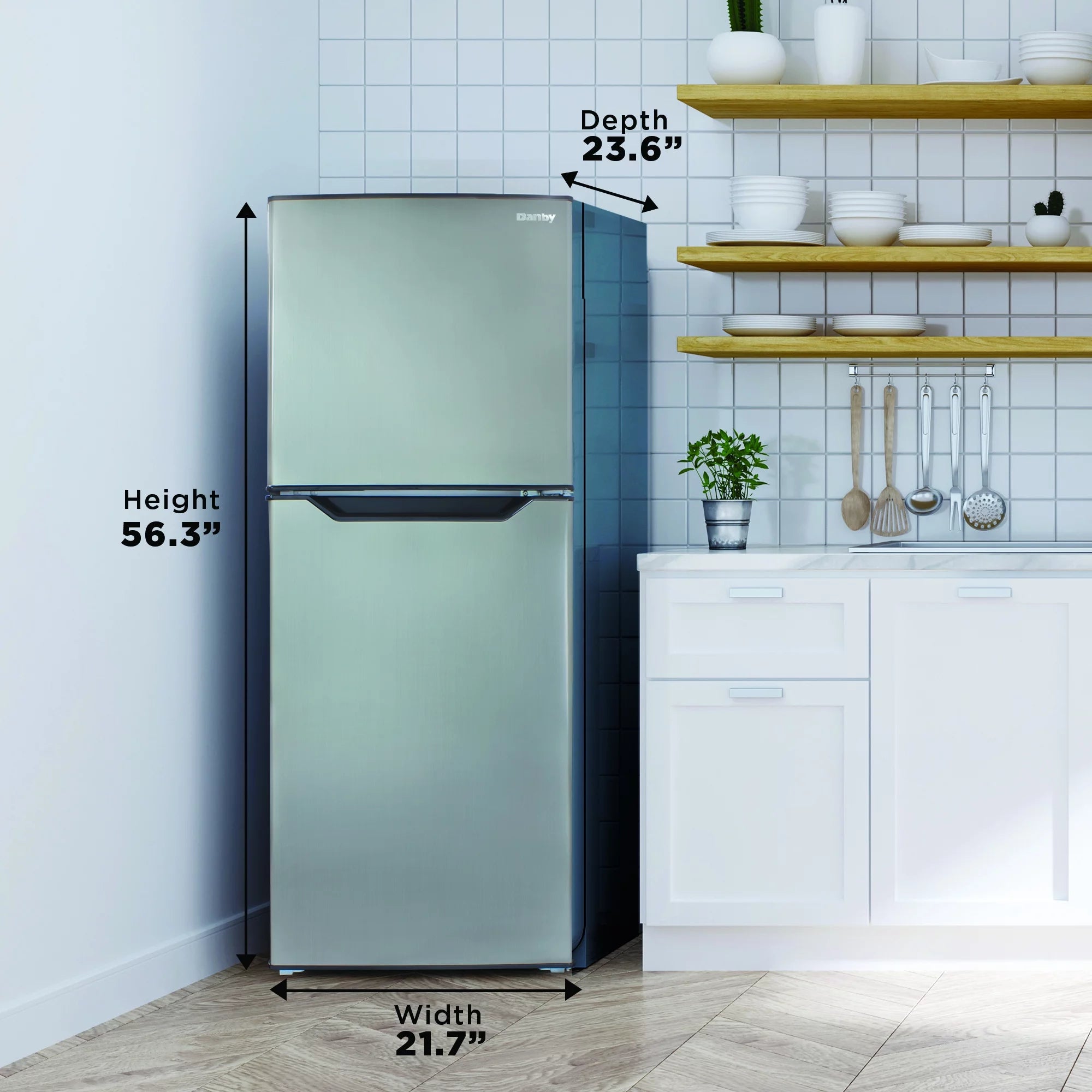 7.0 Cu. Ft. Frost Free Top Freezer Refrigerator in Stainless T950032