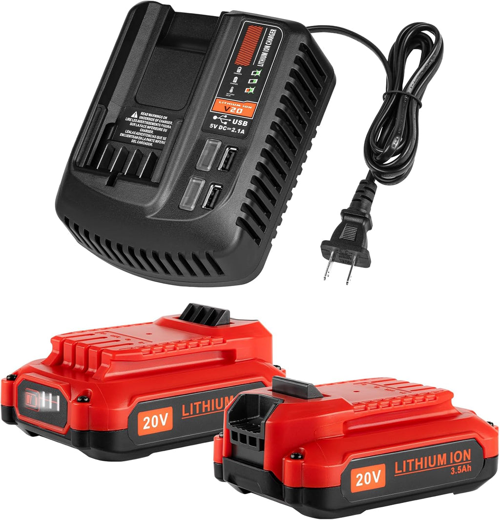 2Pack 20V 3.5Ah Replacement Battery and Charger Kit F48138