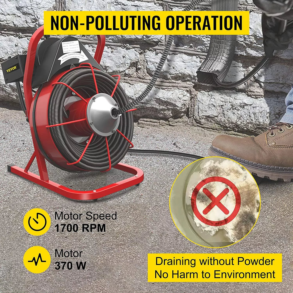 75ft x 1/2 in 370W Electric Drain Auger E10352