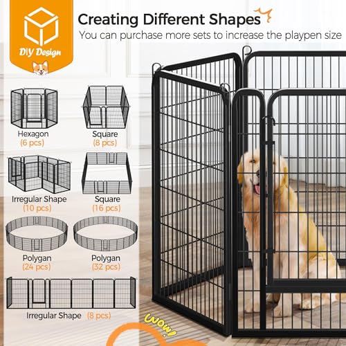 8 Panels Metal Dog Playpen U8006