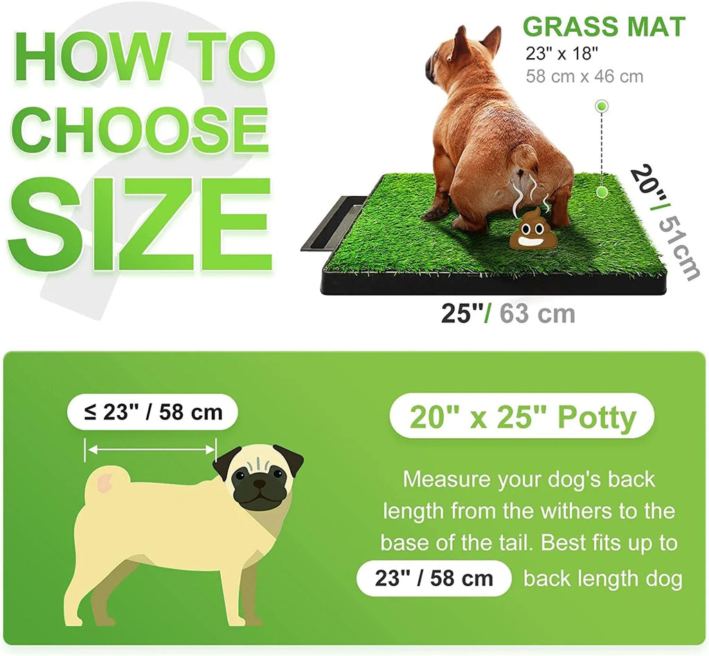 25''x20'' Artificial Turf Dog Toilet with Removable Waste Tray D35807