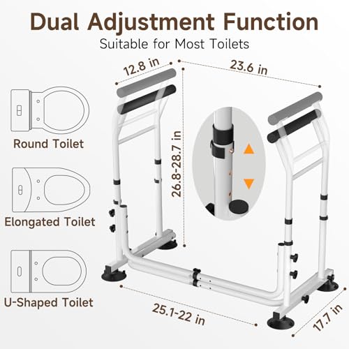 Toilet Safety Frame with Arms, Adjustable Width and Height Y851