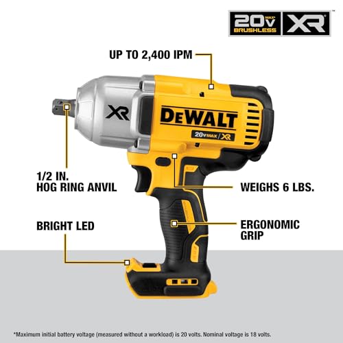 20V MAX XR Brushless High Torque 1/2" Cordless Impact Wrench A491