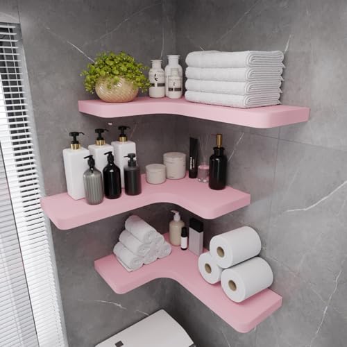 Black Solid Wood Corner Floating Shelves Set of 3 M990