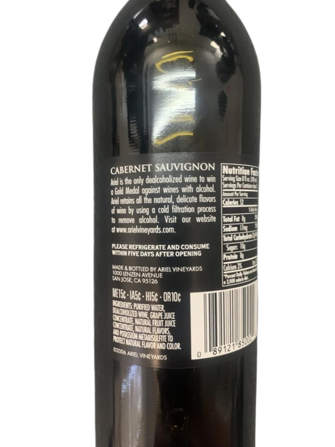 Cabernet Sauvignon Wine 750ML 2 PACK 25.4 oz Dealcoholized Red Oak Aged K4787