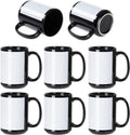 8 Pack 15 OZ Black Ceramic Sublimation Mugs H6905