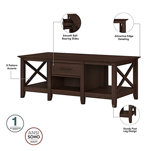 Aged Bronze Coffee Table with Storage V9964