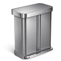 58 Liter Stainless Steel Dual Compartment Recycler Step Trash Can Y997877