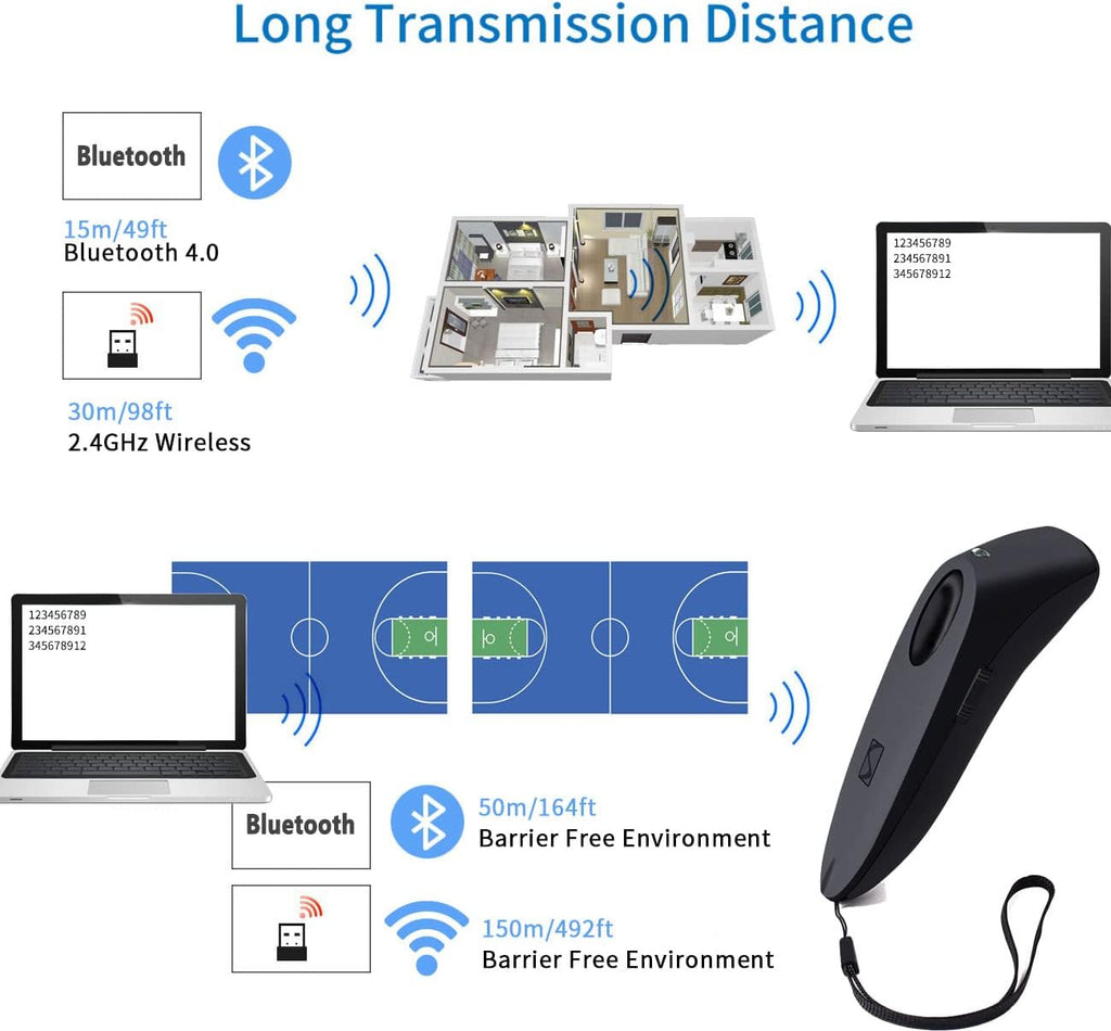 2 Pack Bluetooth Wireless Barcode Scanner Y45415