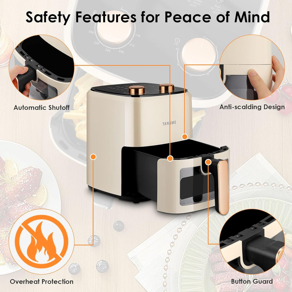 5.8Quart Air Fryer Oven with Viewing Window Non-stick Basket Y7306