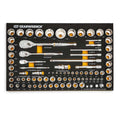 83 Pc. 1/4 3/8 1/2 90-Tooth SAE/Metric Mechanics Tool Set with EVA Foam Tray V952482