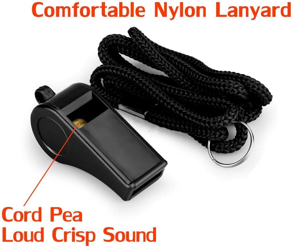 3 Packs Plastic Sports Whistles with Lanyard T336800