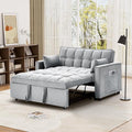 Dark Grey Velvet Convertible Sleeper Sofa Bed Z43843