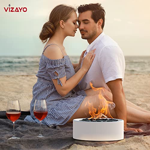 White 14.2 x 10.2 inch Tabletop Fire Pit Bowl A255214