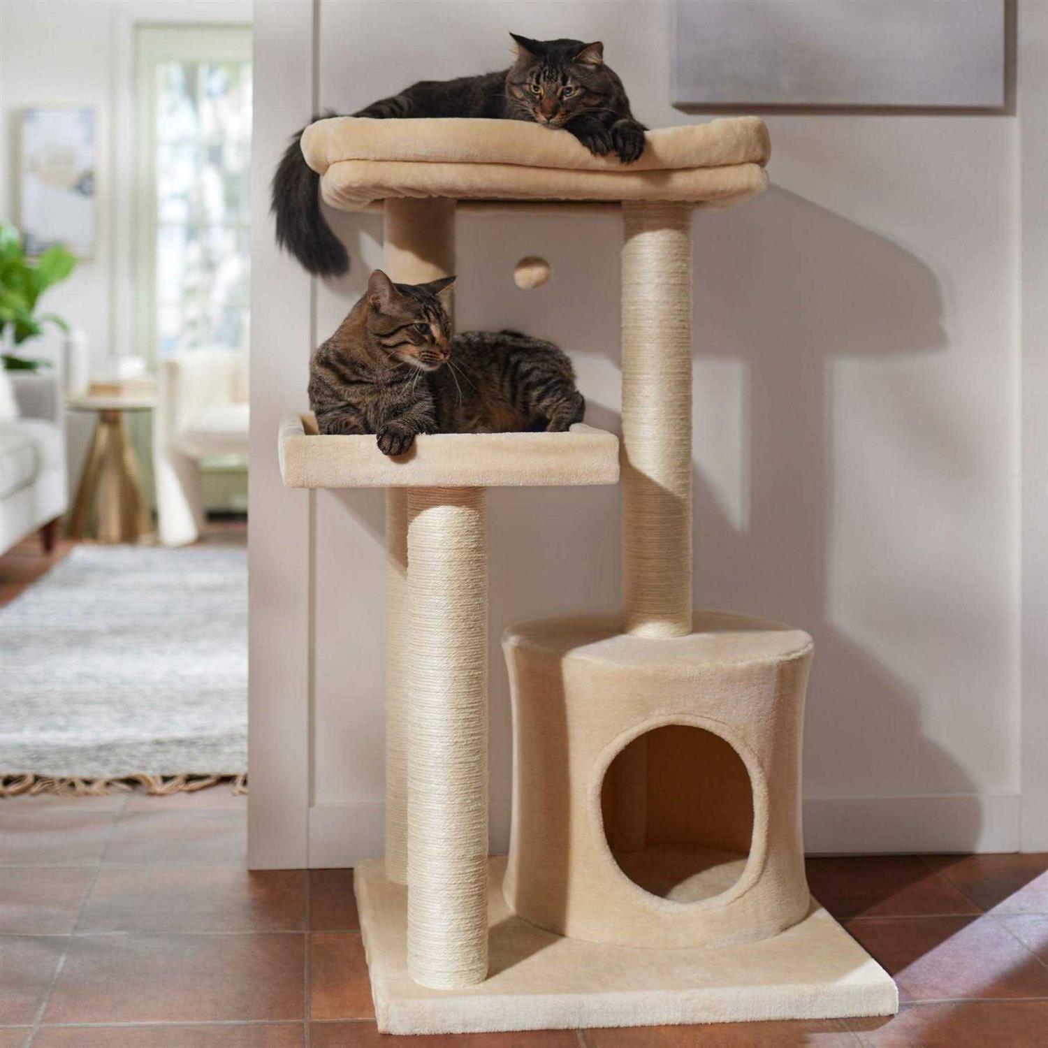 42-in Heavy Duty Faux Fur Cat Tree Condo I856