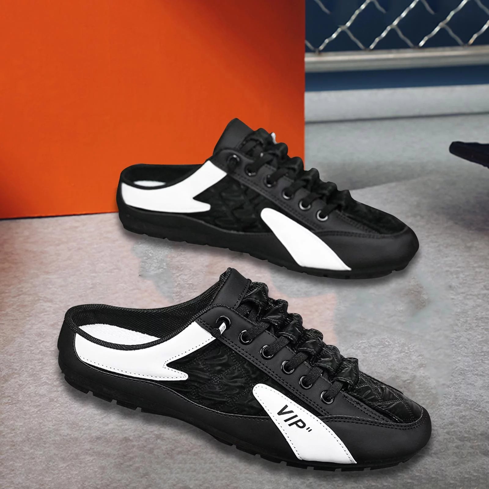 Men Slip on Mule Sneakers Lightweight Backless Casual Sports Shoes Loafers P24336