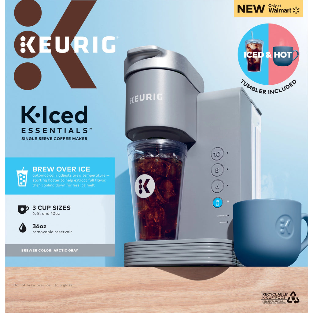 Gray Iced and Hot Single-Serve K-Cup Pod Coffee Maker H131