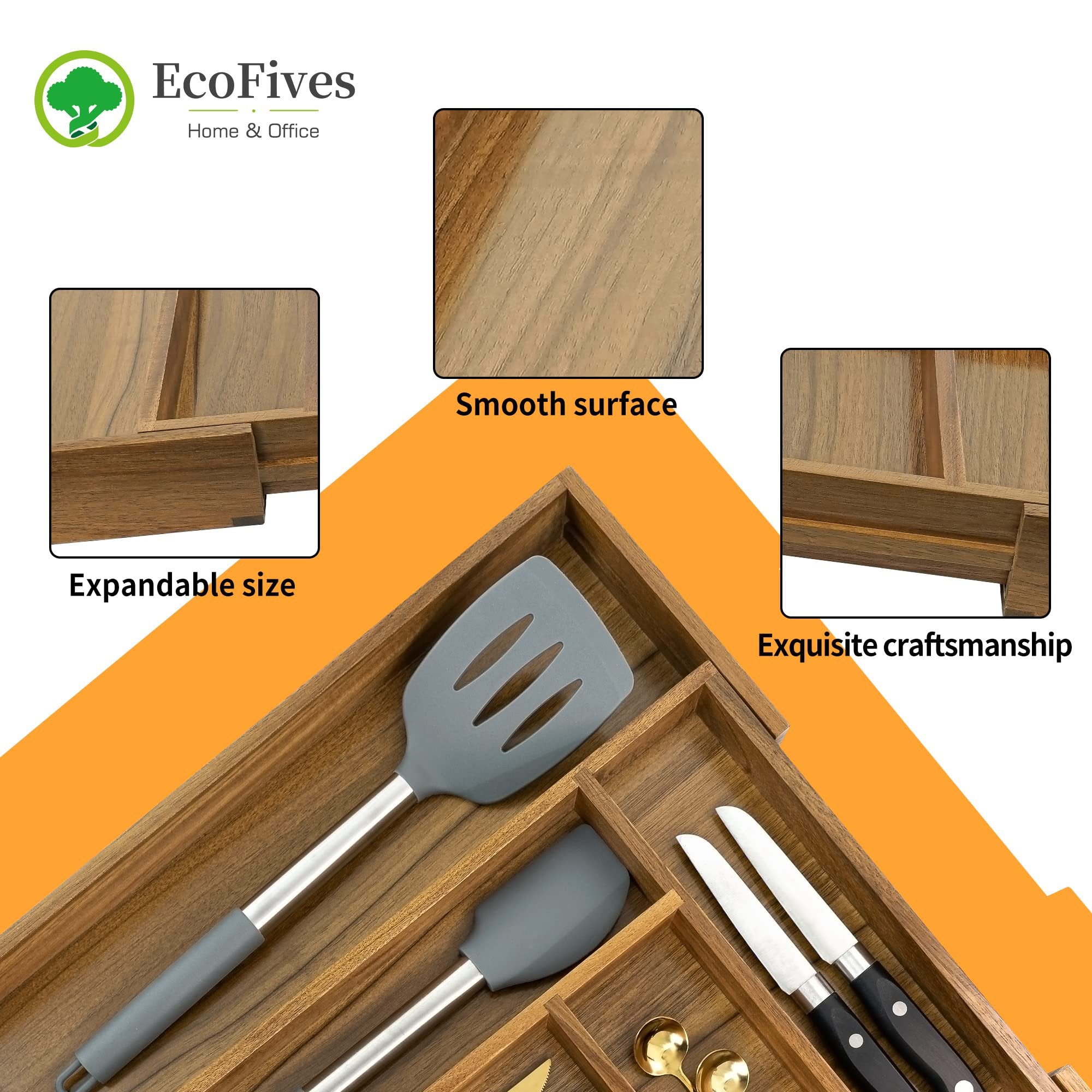 Acacia 8 Compartment Cutlery Tray Organizer I89526