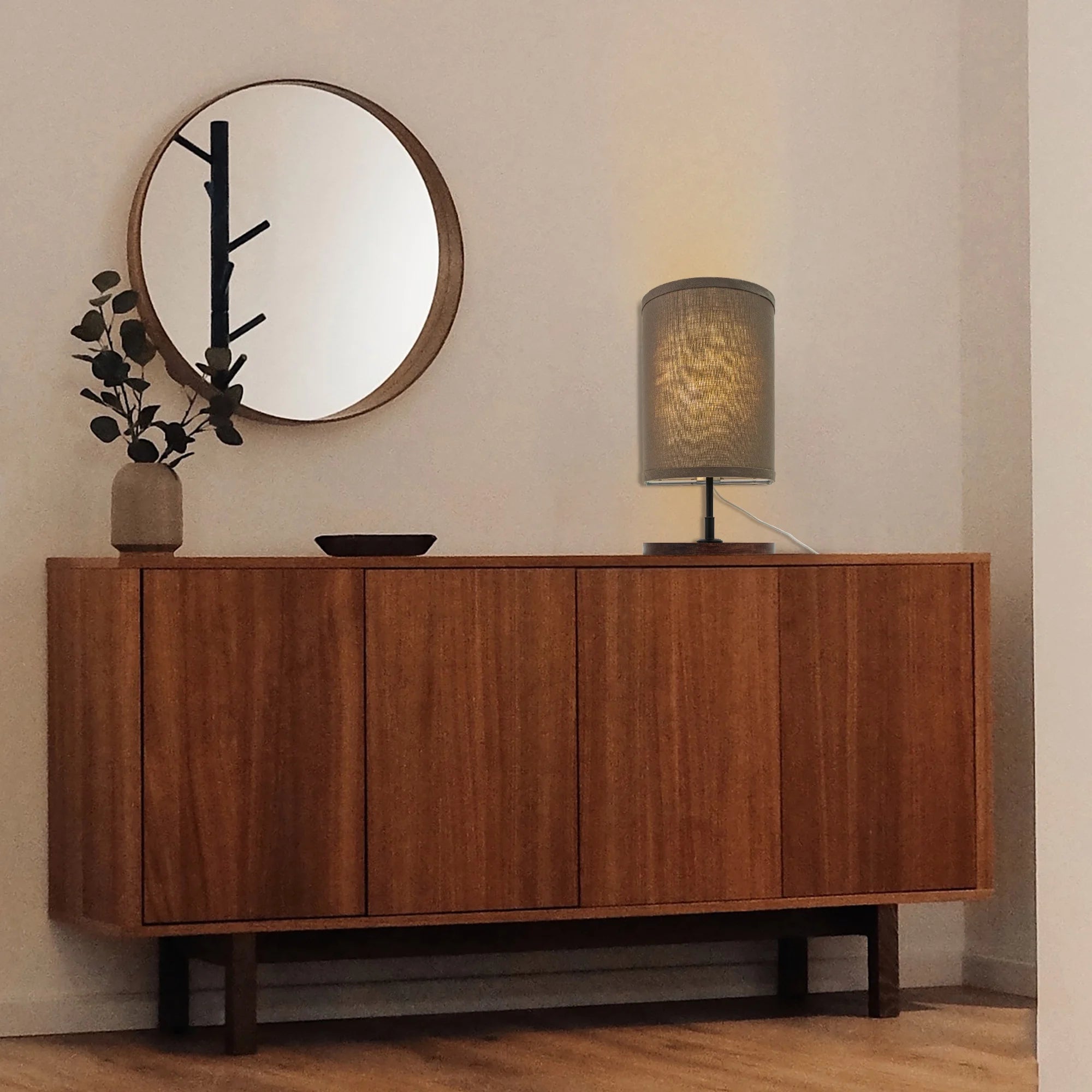 Half Shade Table Lamps with Fabric Lamp Shade R294