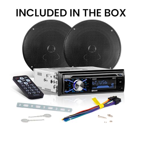 Single Din Bluetooth Car Stereo with 6.5 Inch 2 Way Speakers K315575