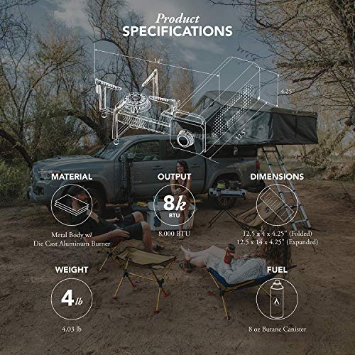 Compact Butane Camp Stove with Carrying Case B8960