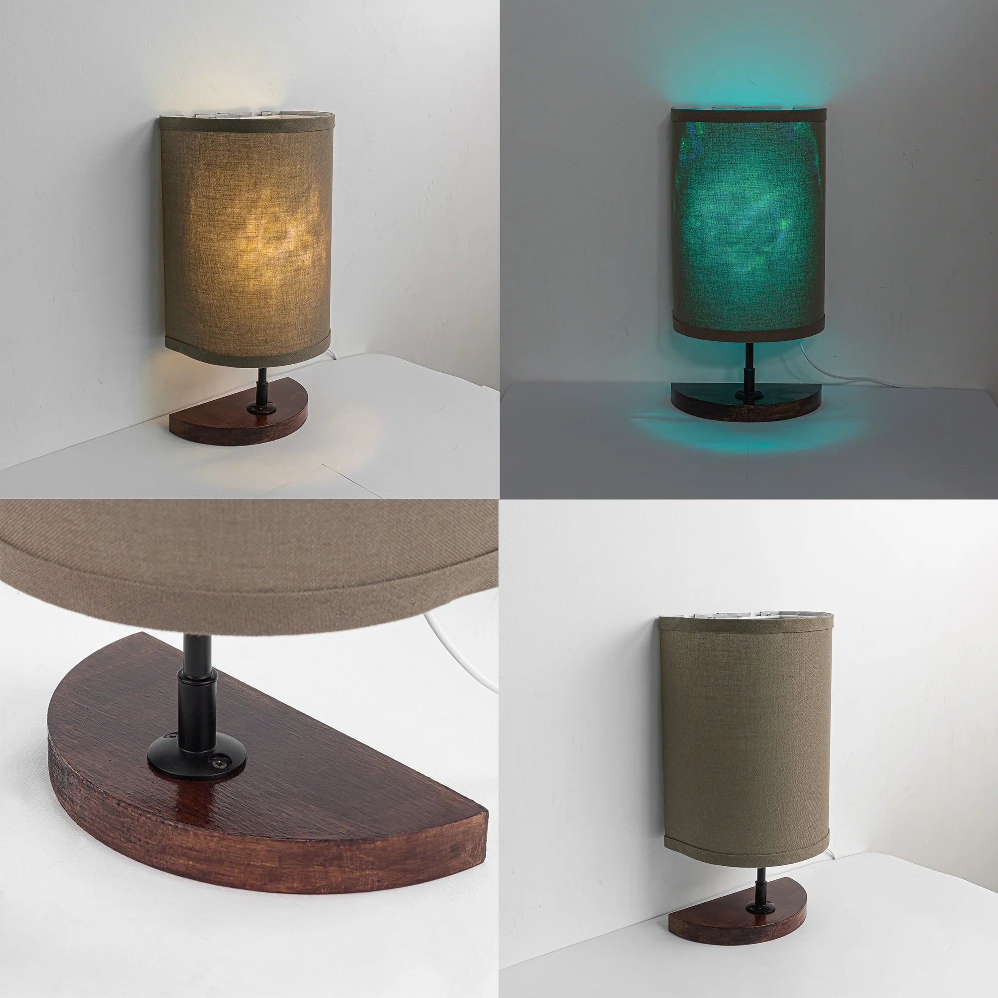 Half Shade Table Lamps with Fabric Lamp Shade R294