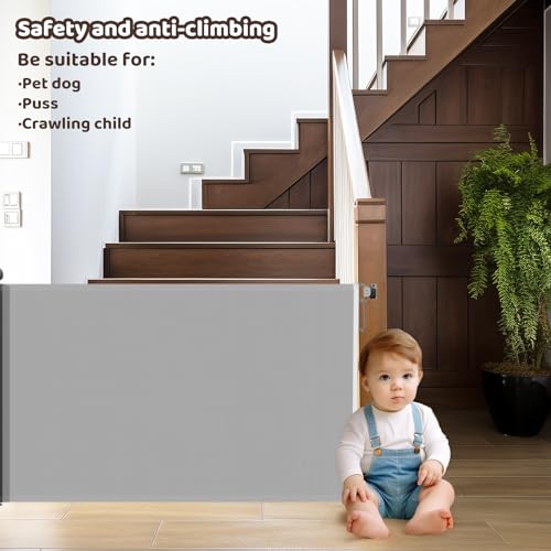 Retractable Baby Gate, 33" Tall, Extends up to 55" Wide Z743863