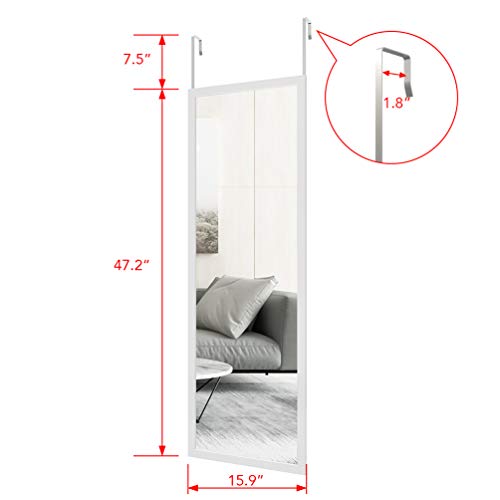 48" x 16" Full Length Metal Frame Mirror, 2 Pcs Door Hanging Mirror C415
