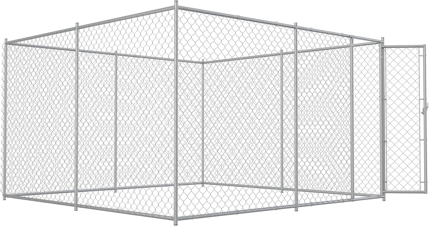 Large Dog Kennel Outdoor Heavy Duty Galvanized Chain Link Metal Dog Pen Enclosure K29900