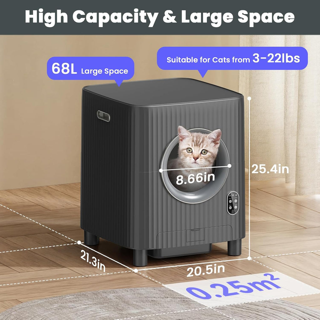 Automatic Self Cleaning Cat Litter Box with APP Control (Black) G301591
