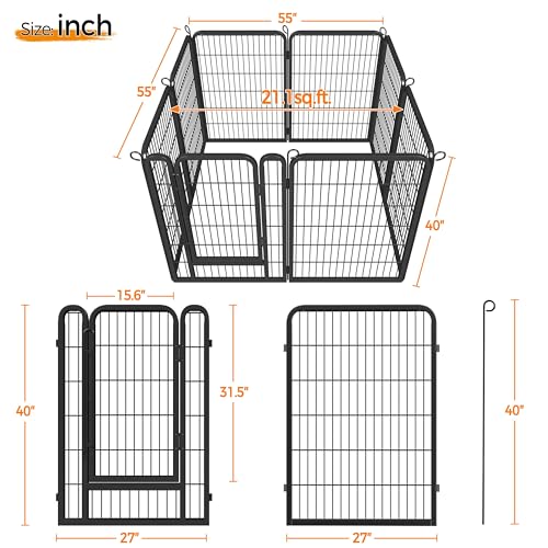 8 Panels Metal Dog Playpen U8006