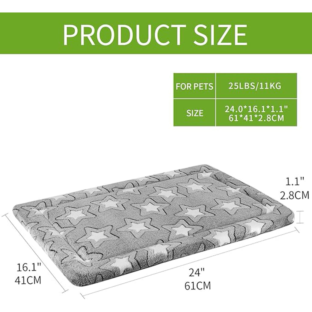 Reversible Machine Washable Grey Dog Crate Pad K8266