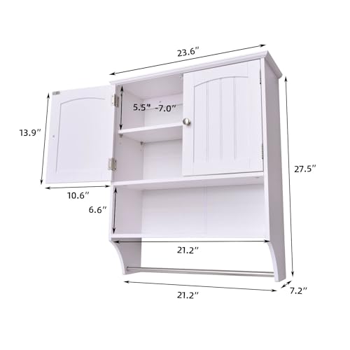 Bathroom Wall Cabinet with Towel Bar Storage Cabinet U859