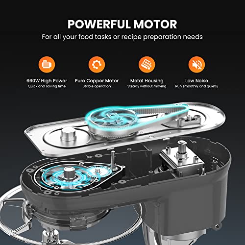 650W 6 Quart Tilt-Head Stand Mixer with Beater, Dough Hook and Wire Whip J36819