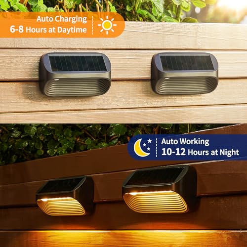6 Pack Solar Fence Lights with 3 Modes A208396